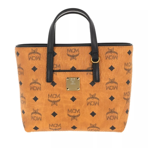 MCM New Anya Shopper Mini Cognac Crossbody Bag