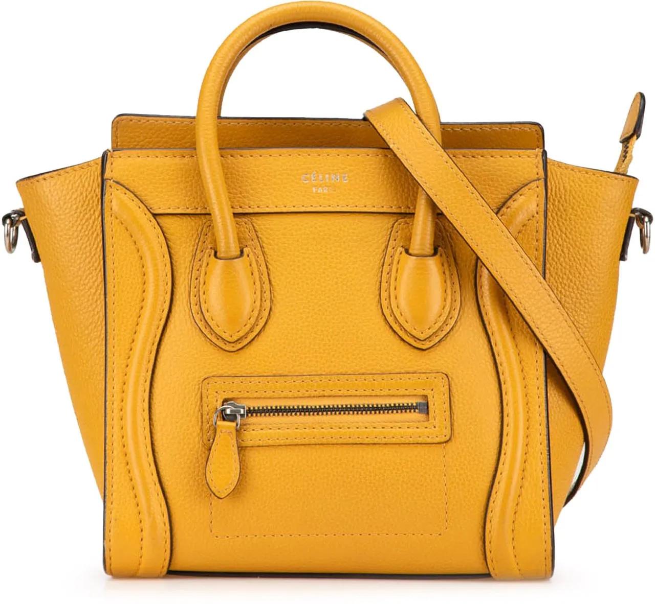 Celine Hobo Bags - Nano Leather Luggage Tote - Gr. unisize - in Gelb - für Damen