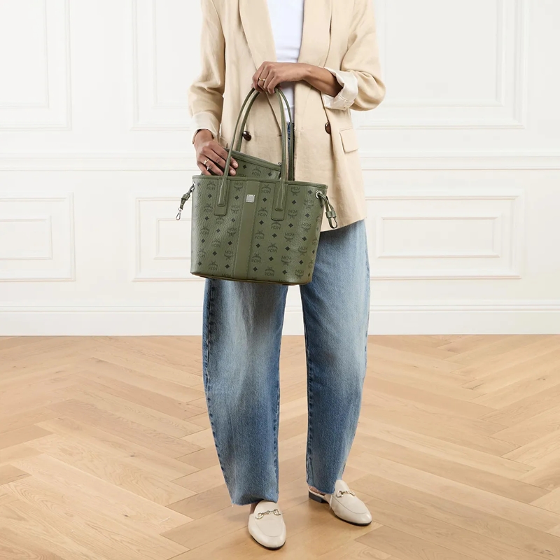 MCM Shopper Liz Vi Shopper Small Khaki Moss(Image 3)