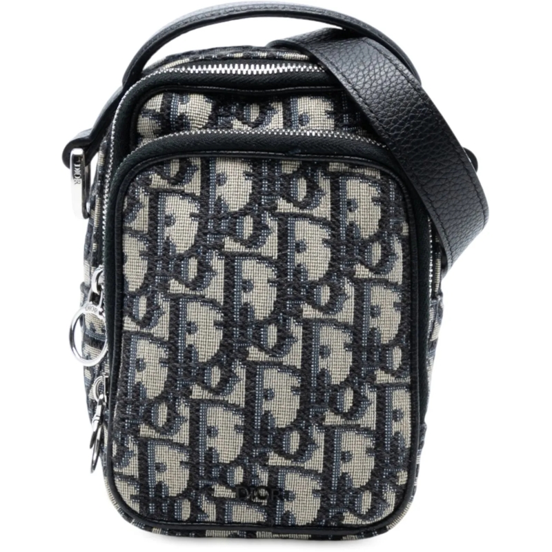Christian Dior Schultertasche Micro Oblique Canvas Rider Pouch blau