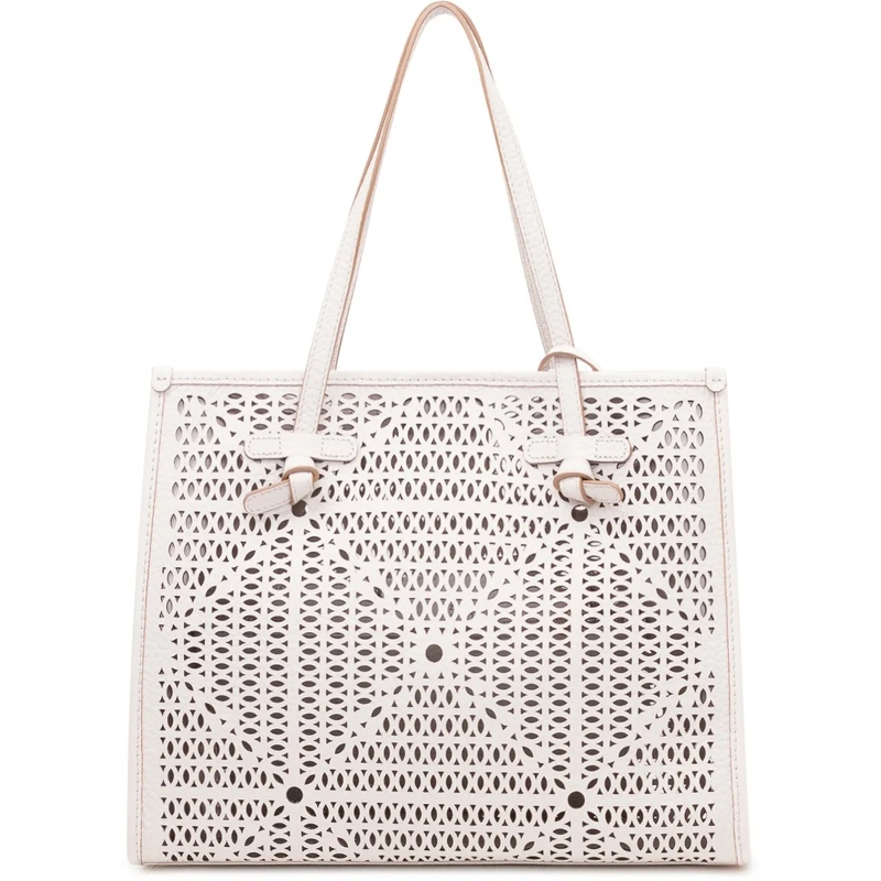 Gianni Chiarini Shopper Borsa Marcella Traforata con Doppi Manici weiß