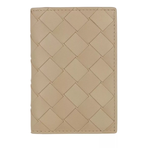 Bottega Veneta Woven Card Case Leather Taupe Kartenhalter