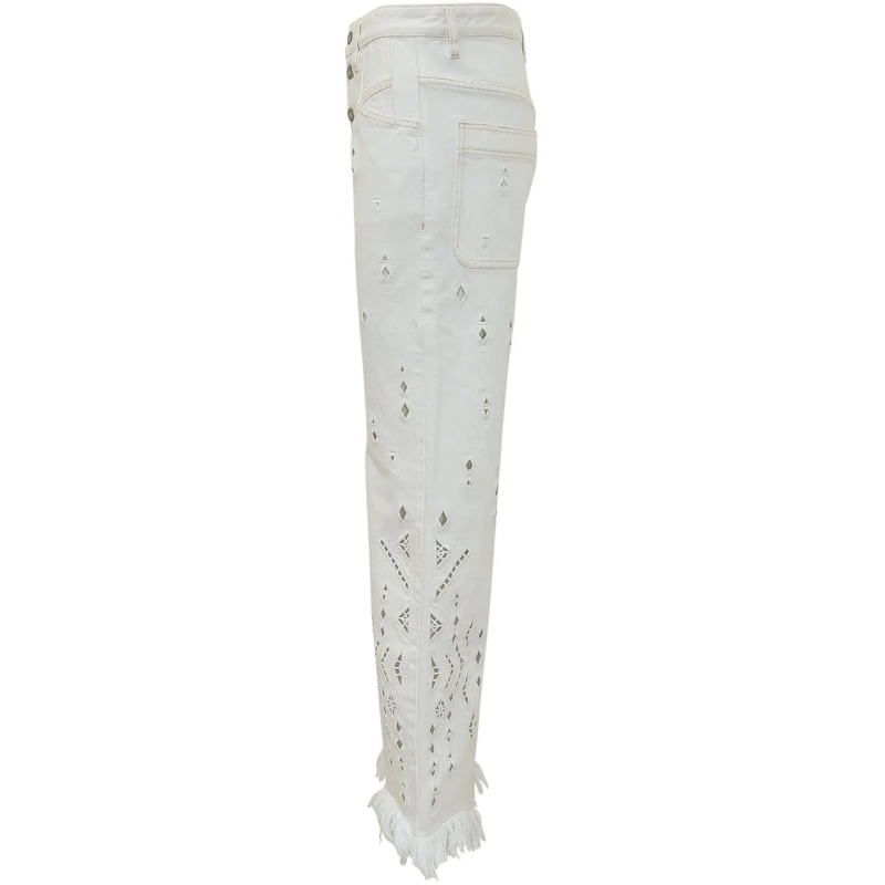 Isabel Marant Jeans Boyfriend Pantaloni con Tasche e Passanti weiß(Image 3)