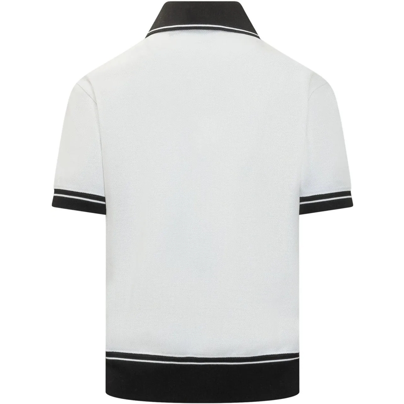 Dolce&Gabbana Polo Polo a Maniche Corte con Colletto a Contrasto weiß(Image 2)