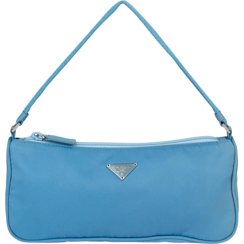 Prada Schultertasche Prada Blue Nylon Triangle Handbag blau