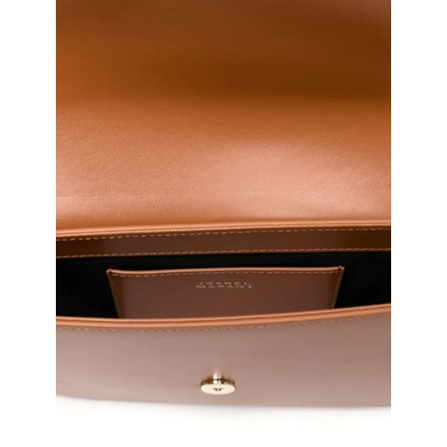 Isabel Marant Sac à bandoulière Structured Leather Shoulder Bag With Chain Strap Brown (Image 5)
