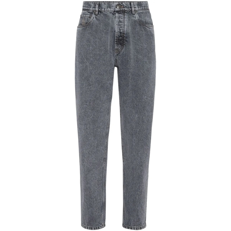 Brunello Cucinelli Jeans mit geradem Bein Jeans Grey grau