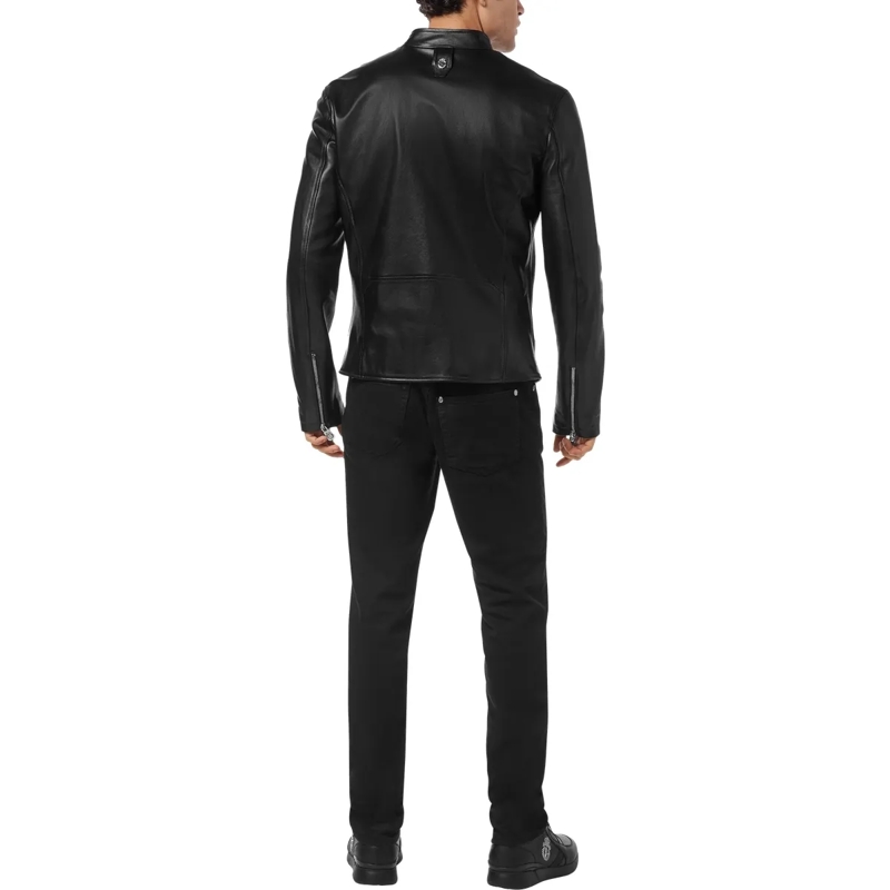 BILLIONAIRE Lederjacke Leder-Moto-Jacke schwarz(Image 2)