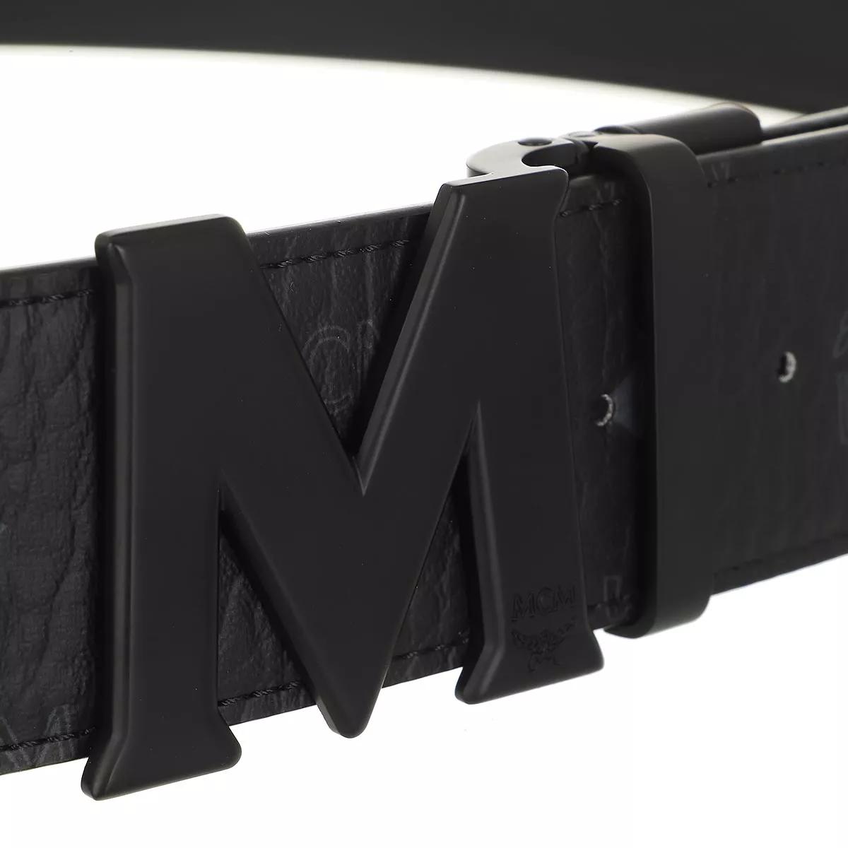 Black and silver mcm belt best sale