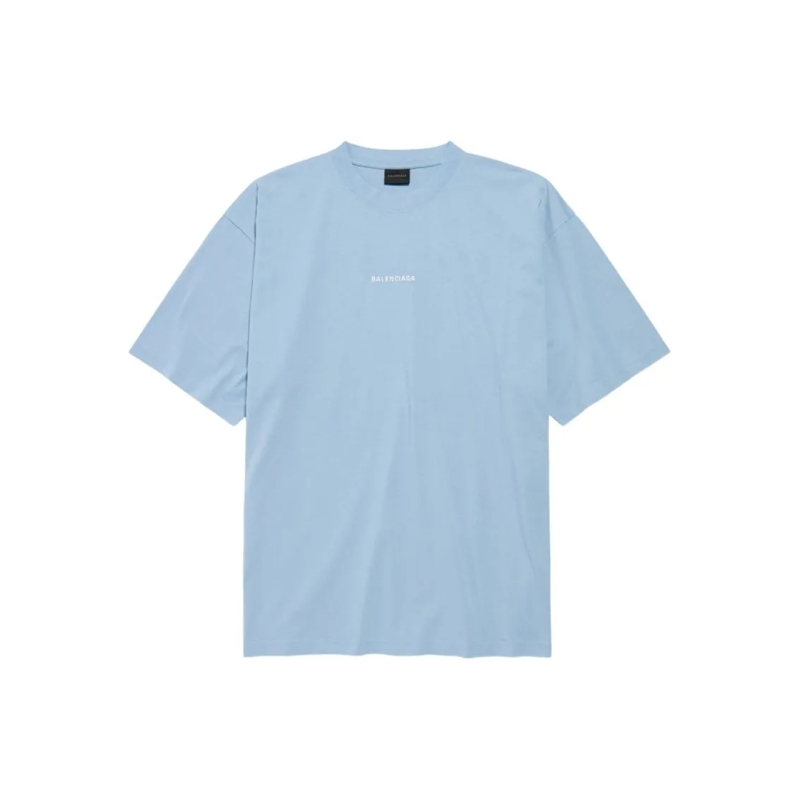 Balenciaga T-shirt Relaxed Fit Light Blue T-Shirt Blue