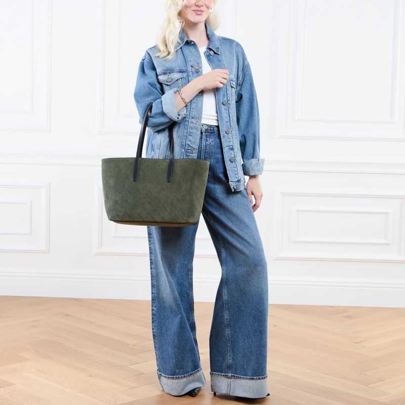 Liebeskind Berlin Shopper Monogram Diagonal Hydro Suede Shopper M Forest(Image 2)