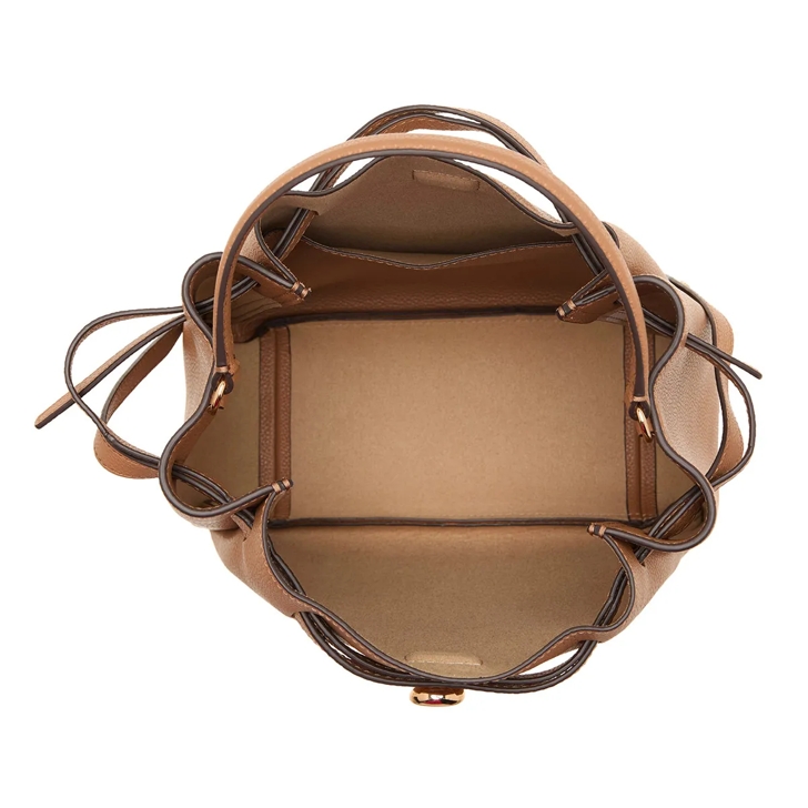 Tory Burch Romy Pebbled Bucket Bag Tiramisu | Bucket Bag