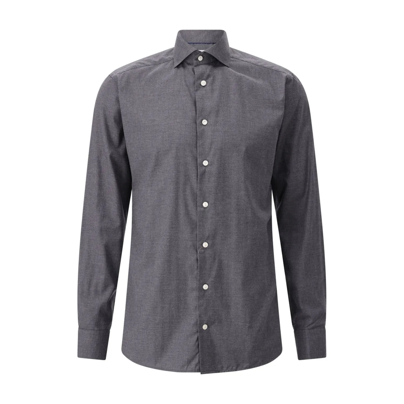 Eton Chemise Slim-Fit Flanellhemd aus Baumwolle Dunkelgrau