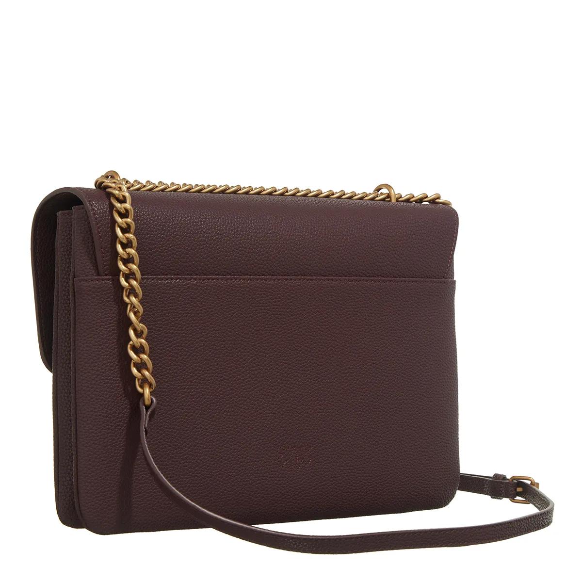 Pinko Bruine leren handtas Dames tassen Collectie Brown Dames