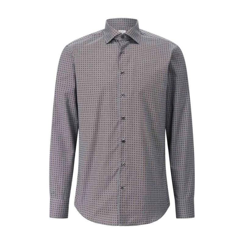 STENSTRÖMS Overhemd Regular-Fit Twillhemd mit Muster Rot