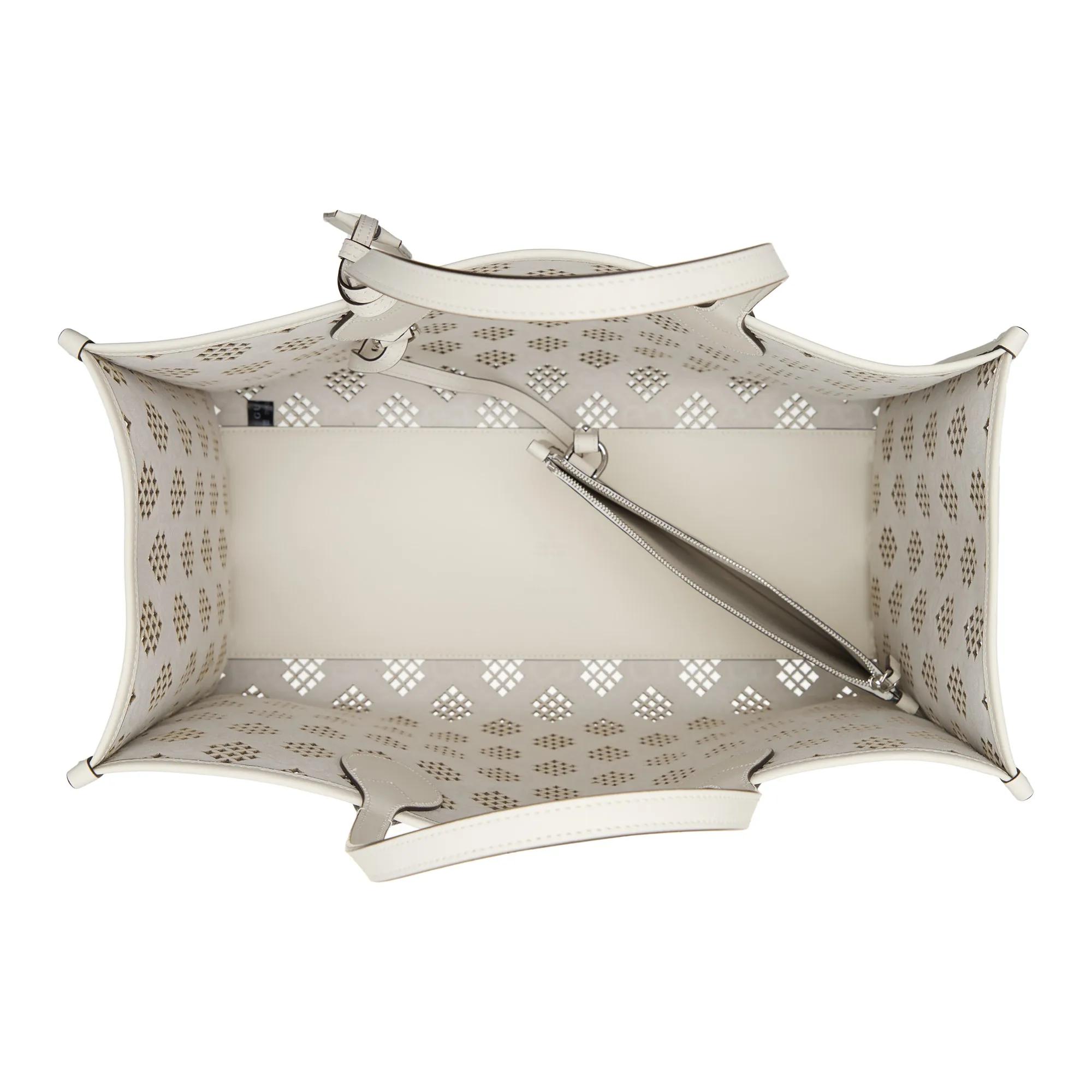 Gucci Shoppers & Totes Laser Cut Gg Leather Tote Bag in crème