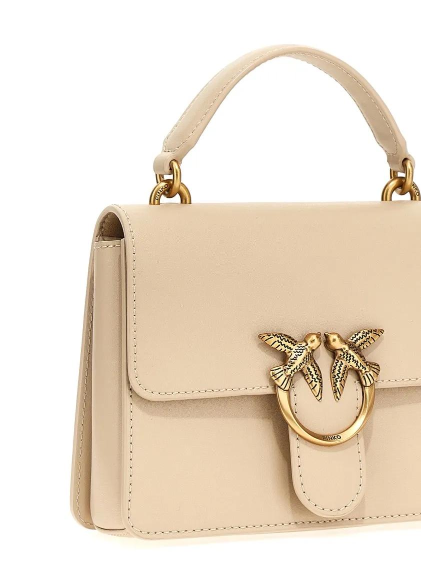 Pinko Witte Love-tas met Diamantgesp Beige Dames