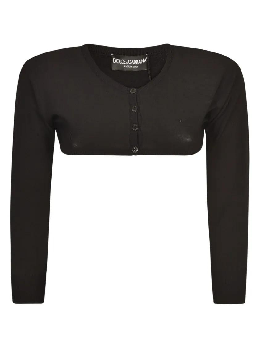 Dolce&Gabbana - Cropped Button-Fastening Cardigan - Größe 40 - schwarz