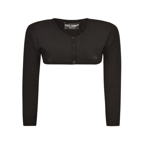 Dolce&Gabbana Cropped Button-Fastening Cardigan Black Strickjacke