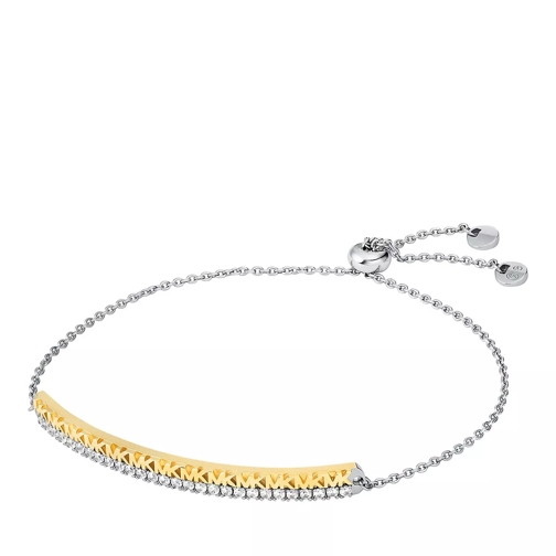 Michael Kors 14K Gold-Plated  Monogram Bar Slider Bracelet Silver Braccialetti