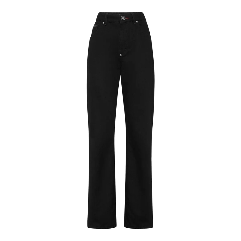 Philipp Plein Ausgestellte Jeans Straight Cut Hexagon schwarz