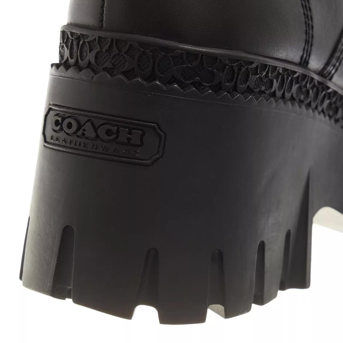Coach Ainsely Leather Bootie Black | Lace up Boots