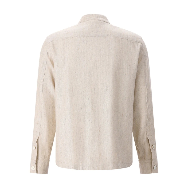 Emanuela Caruso Overgangsjas Overshirt mit Seide & Leinen blau(Image 3)