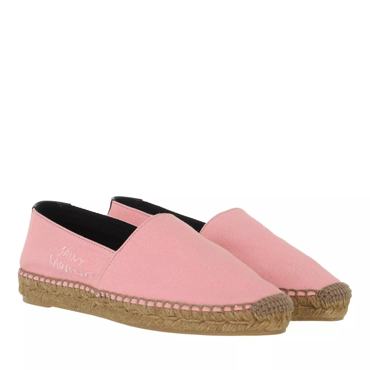 Saint Laurent Embroidered Espadrilles Canvas Eros Pink Espadrille