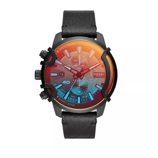Diesel Griffed Chronograph Leather Watch Black Cronografo
