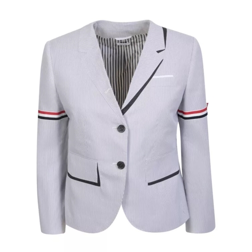 Thom Browne Tailored Seersucker Jacket Grey 