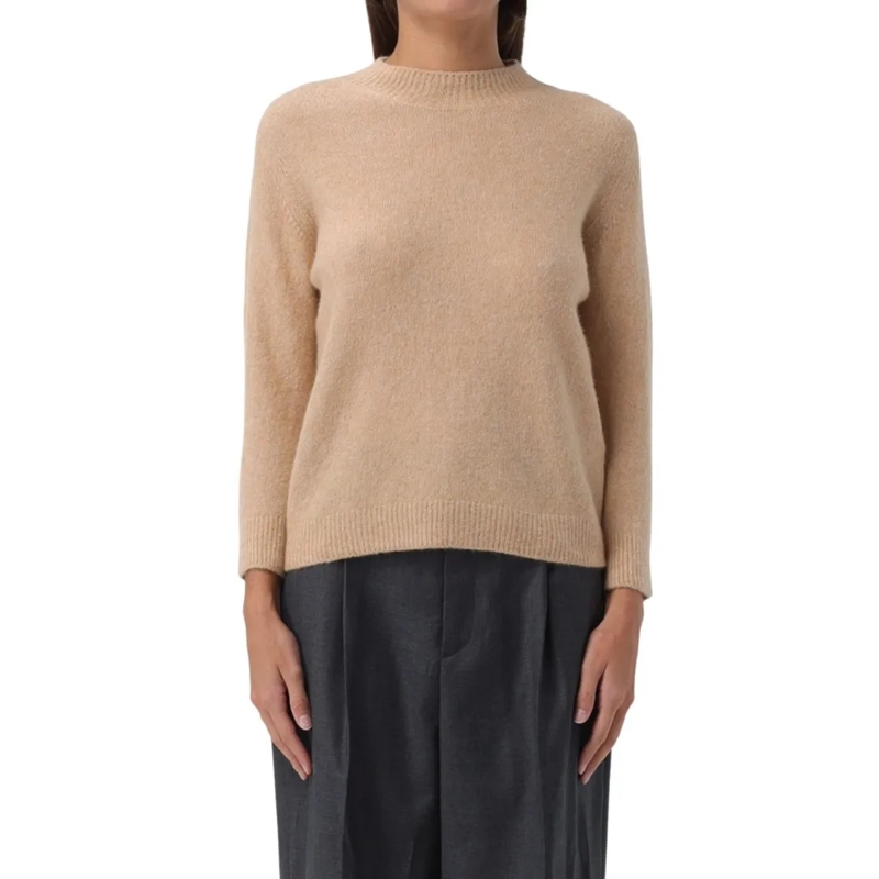 Roberto Collina Trui Brown Longsleeves Sweater Brown