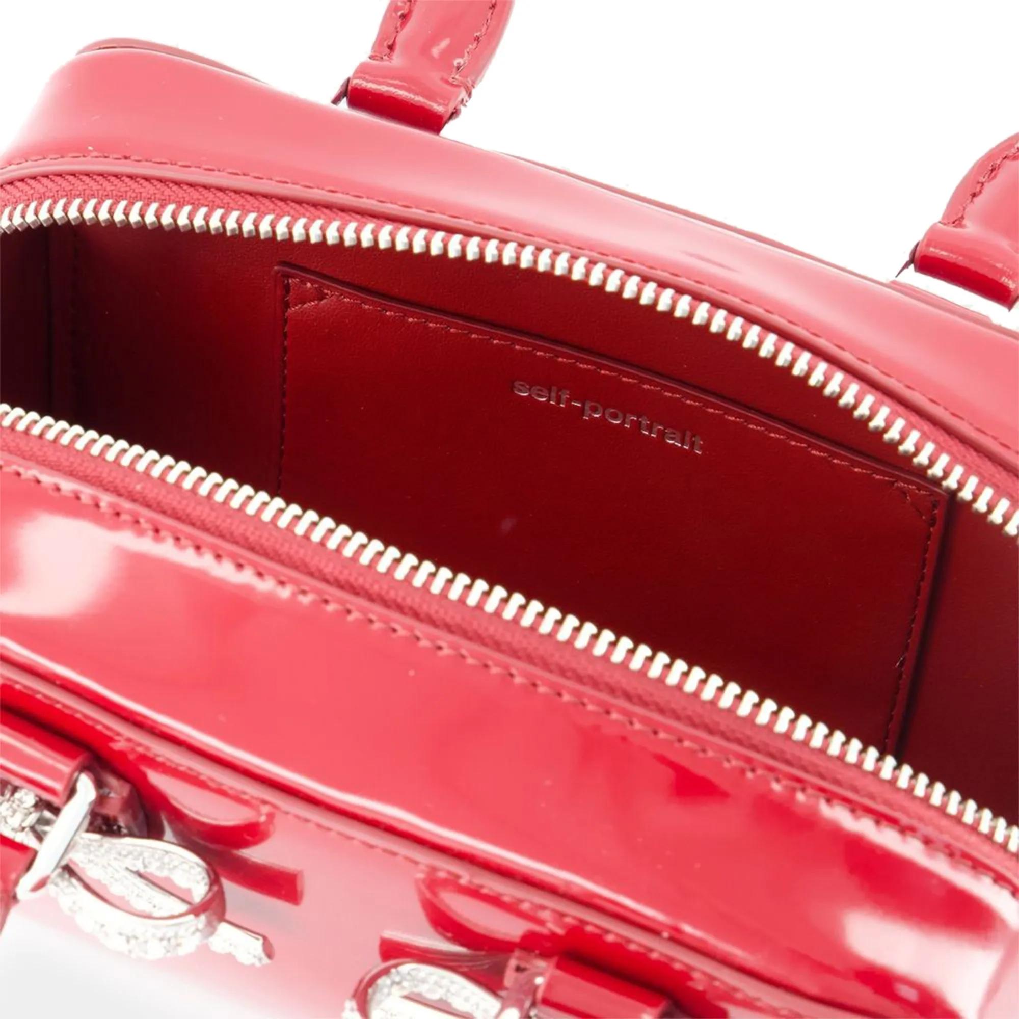 self-portrait Hobo bags Leather Shoulder Bag Leather Burgundy in rood