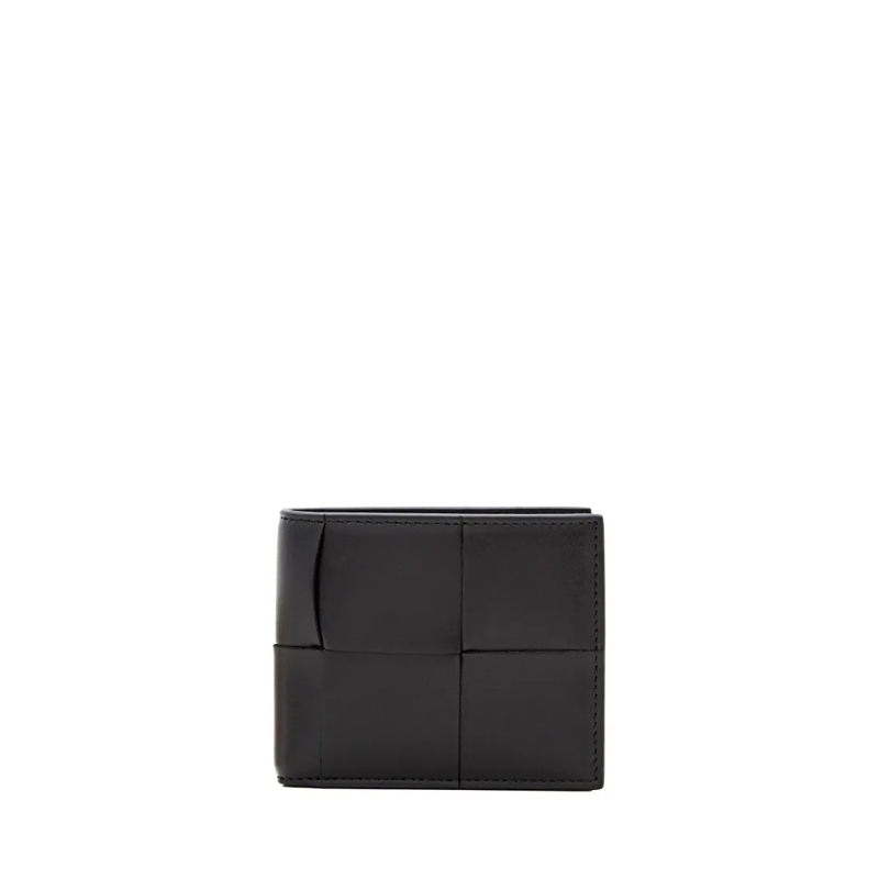 Bottega Veneta Geldbörse Intrecciato Leather Billfold Wallet Black