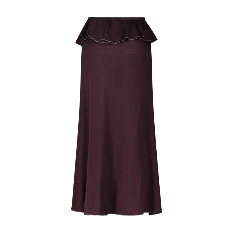 Ulla Johnson Maxirok Maxirock Laila mit Rüschensaum lila(Image 2)