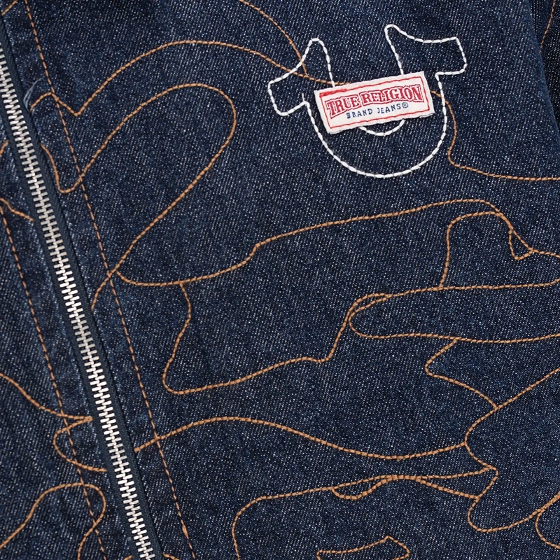 True Religion Daunenjacke Jeansjacke Oversized blau(Image 5)