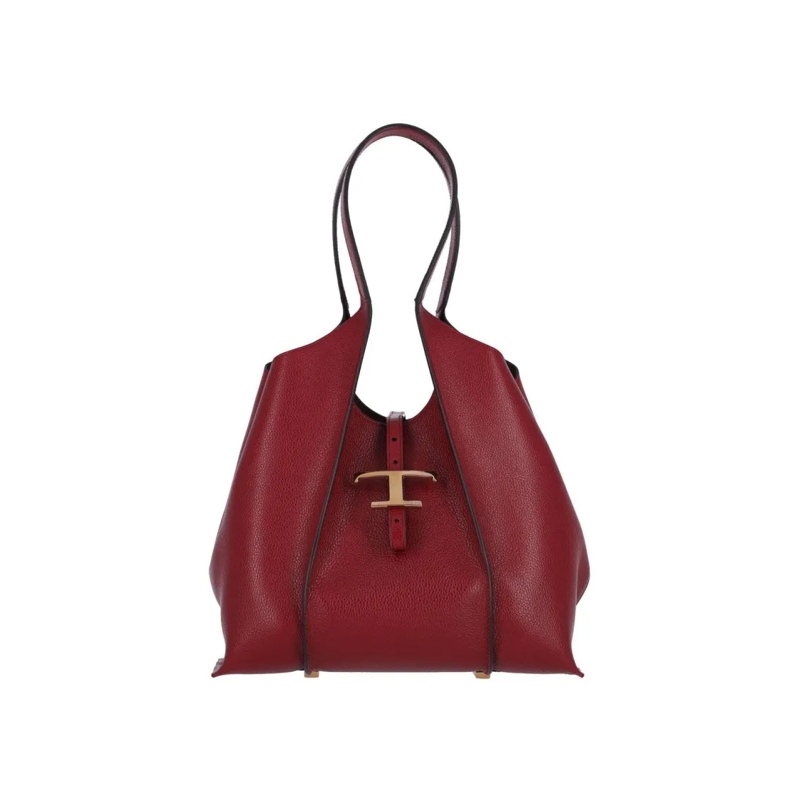 Tod's Fourre-tout "T Timeless" Small Tote Bag Red Burgundy