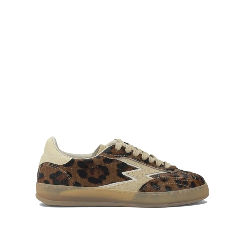 Moaconcept Lage-top sneaker Leopard Print Leather Sneakers With Translucent So Brown