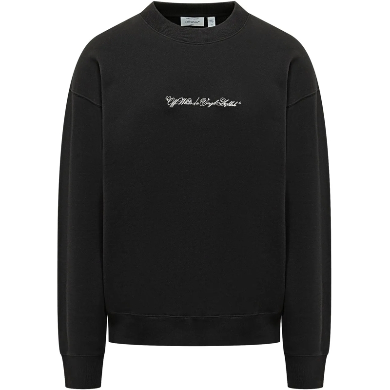 Off-White  Felpa Script Arrow con Stampa Posteriore schwarz
