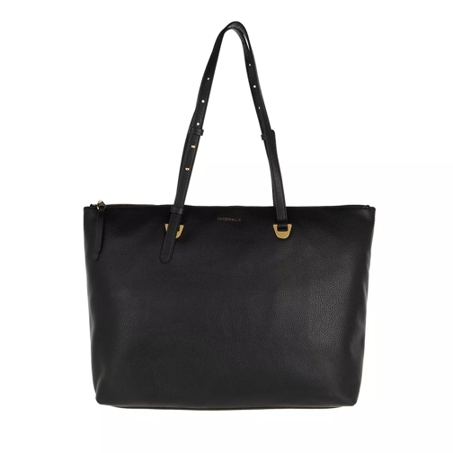 Coccinelle Shopping Bag Grained Leather Noir Shoppingväska