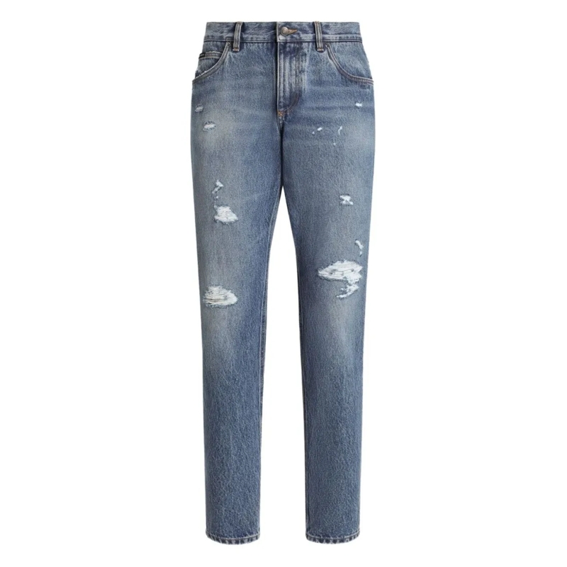 Dolce&Gabbana Jeans Distressed Blue Denim Jeans Blue