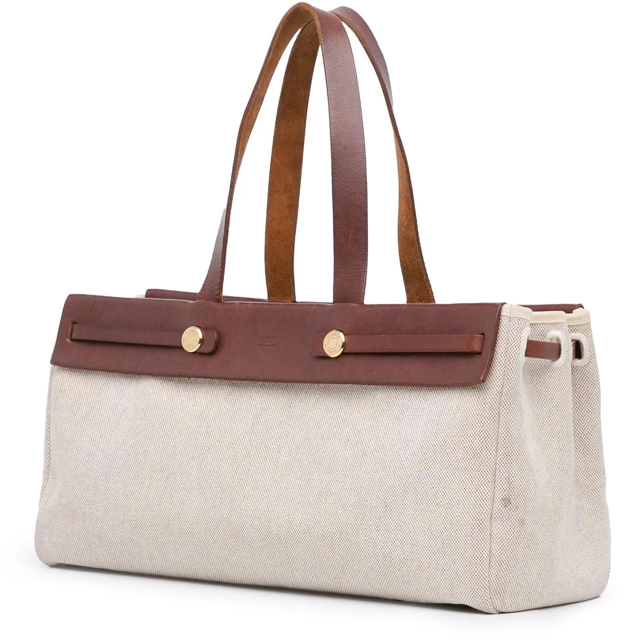 Thumbnail - Hermès Shopper - Herbag Cabas MM - Gr. unisize - in Braun - für Damen
