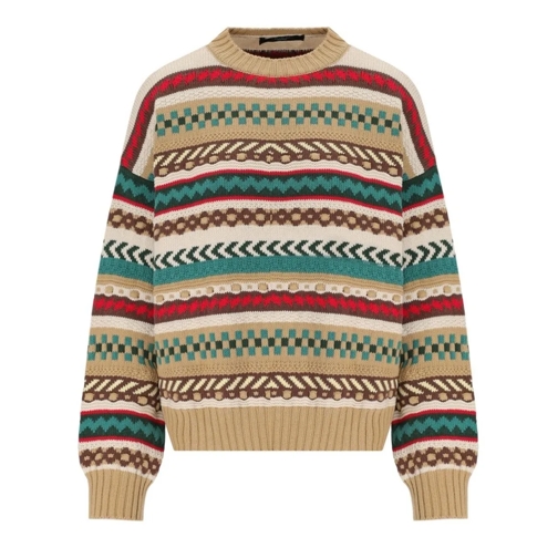 Max Mara Pull Novara Beige Crewneck Jumper Multicolor