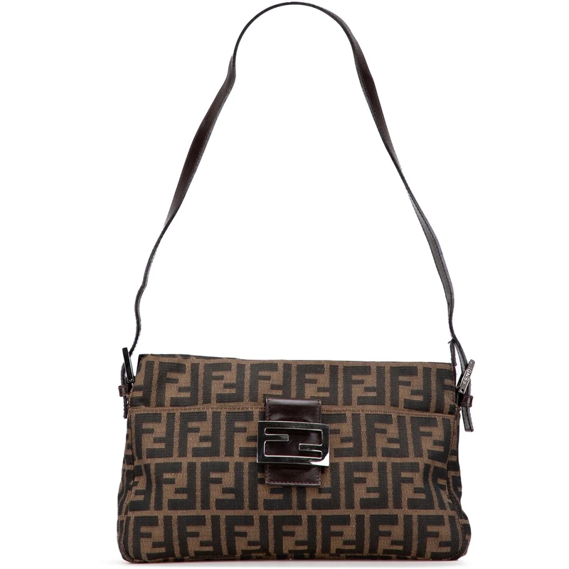 Fendi Schultertasche Zucca Canvas Shoulder Bag braun