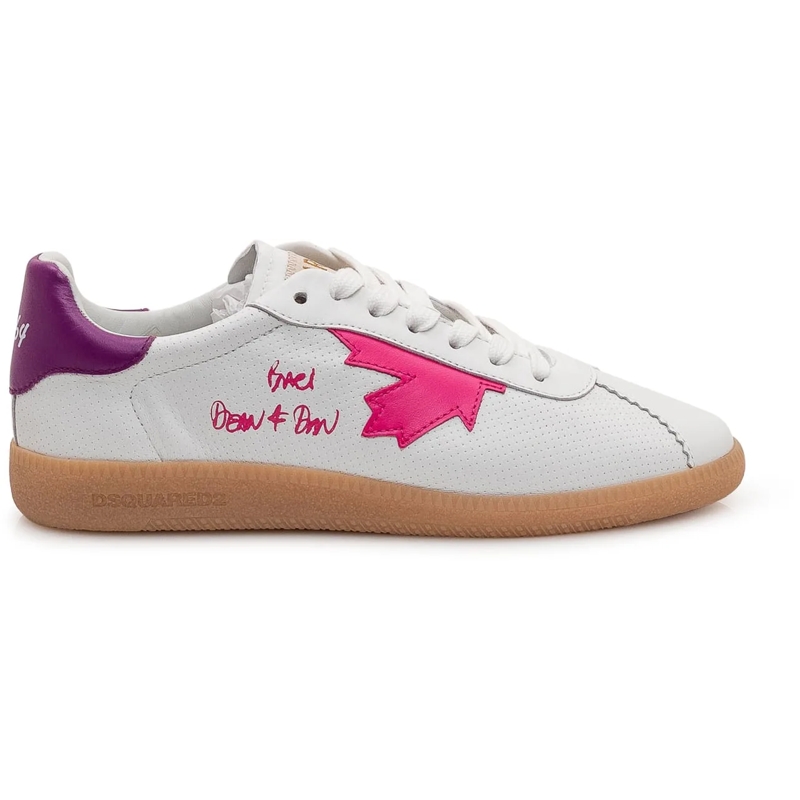 Dsquared2 Low-Top-Sneaker Sneakers con Lacci e Inserti a Contrasto weiß