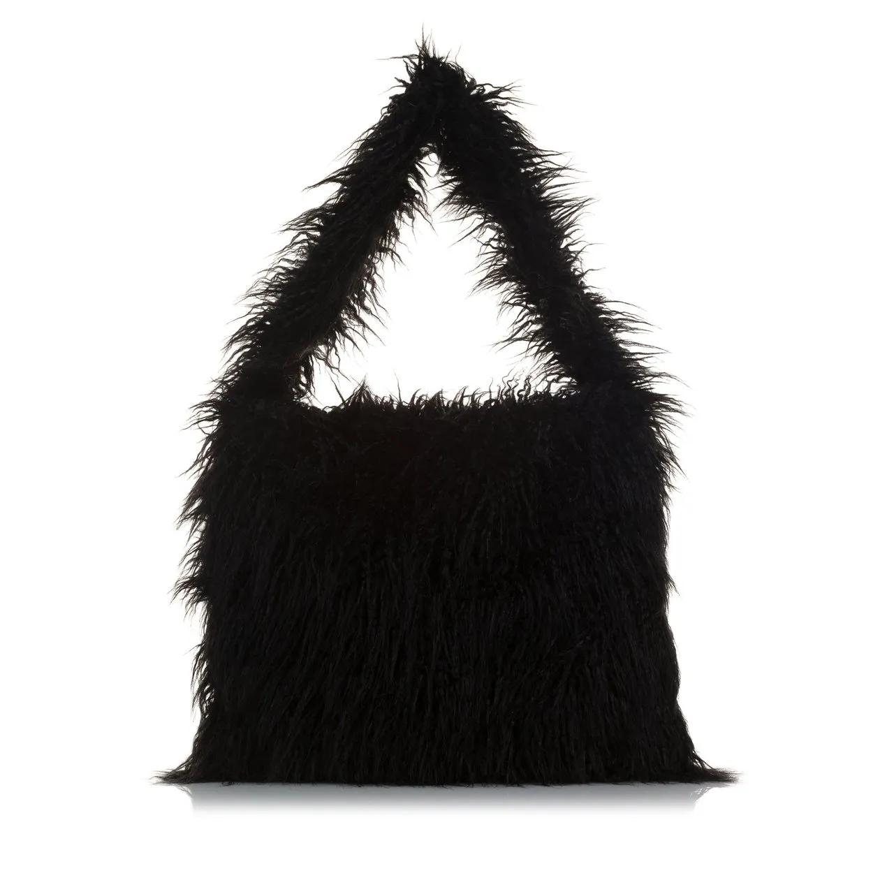 Thumbnail - Stella McCartney Hobo Bags - 2021 x Ed Curtis Faux Fur Shoulder Bag - Gr. unisize - in Schwarz - für Damen