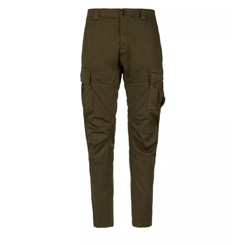 CP Company Cargo Stretch Sateen Lens Military Green Trousers Green Cargo-byxor