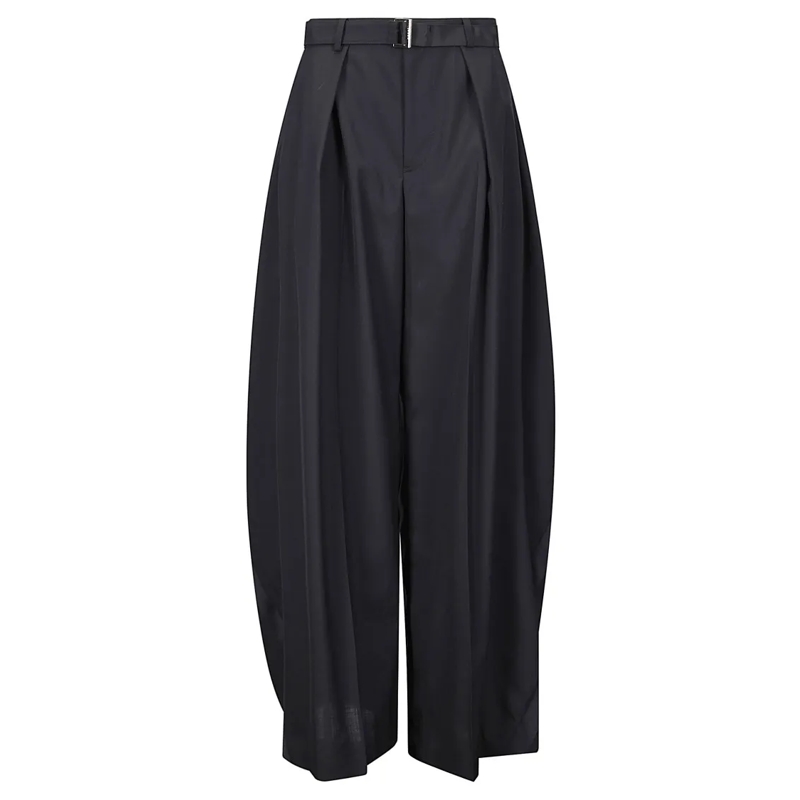 Sacai  Tailored Suiting Pants With Structured Fit And Smo Black