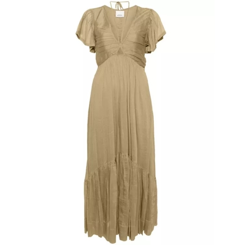 Isabel Marant Rochie Maxi Agathe Crepe Green Green Robes Maxi