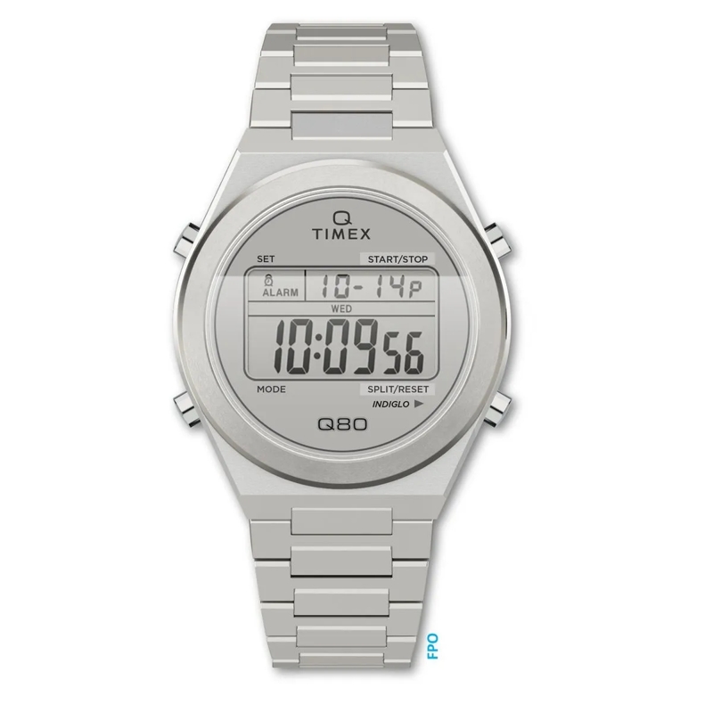 Timex Quarzuhr Quarz-Digitaluhr Q Timex Q80 Continental silber