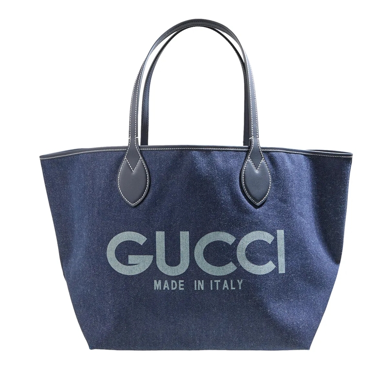Gucci Shopper Tote Bag GG Denim